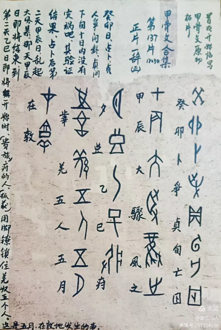 《甲骨文合集》第137片（正）